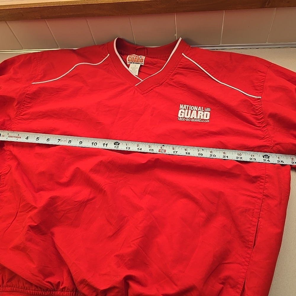 National Guard Classic Red Pullover Jacket Windbreaker Golf Activewear Size L - Picture 5 of 9